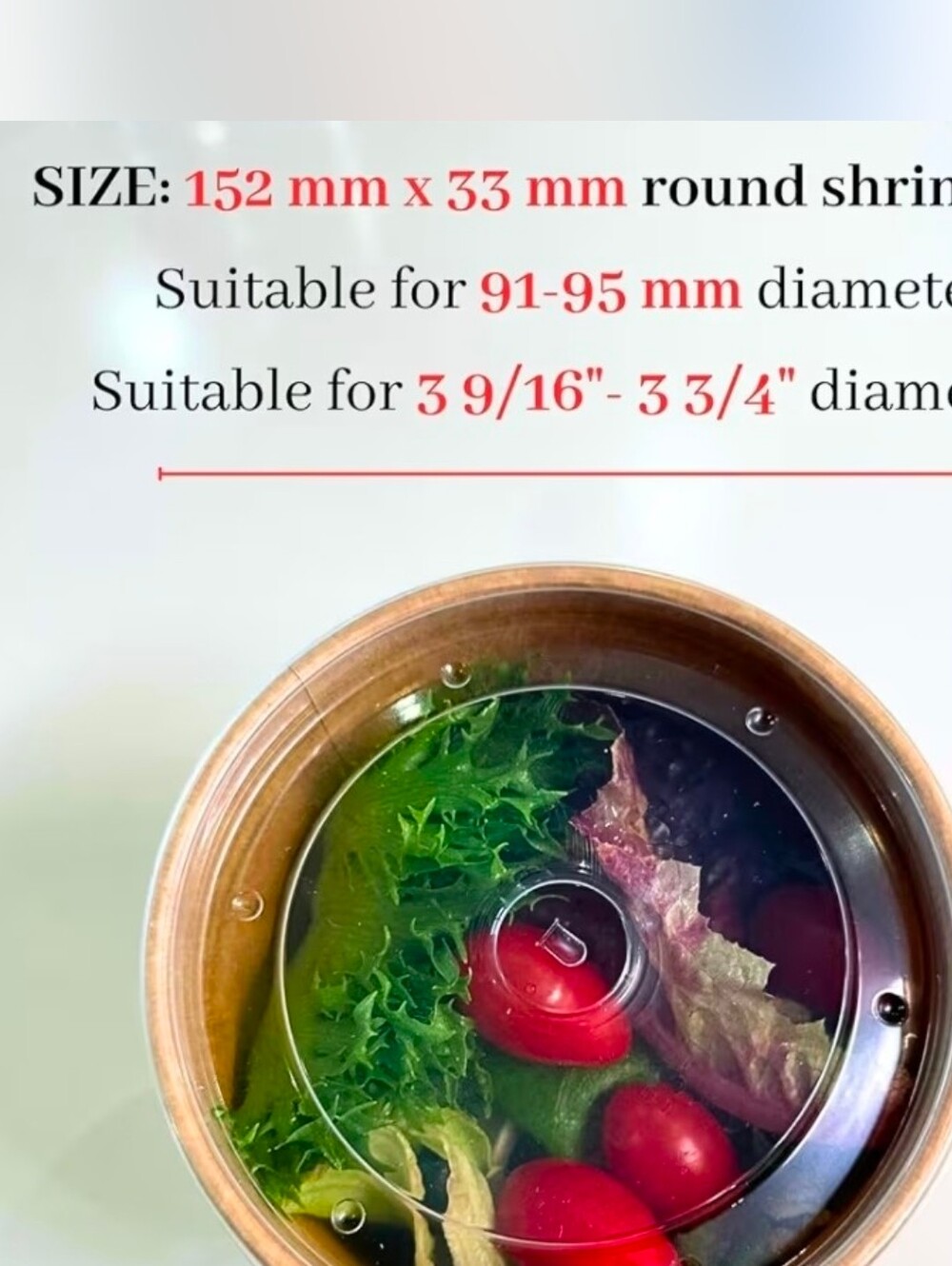 Clear Plastic Lid Shrink Bands for Round Container - Transparent